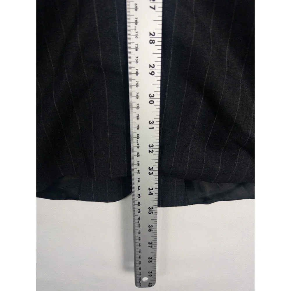Brook Brothers 346 Blazer Mens 44L Gray Pin Striped Wool 2 Button Single Breaste